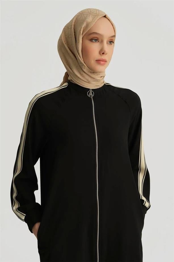 Armine TREND Koldan Şeritli Tunik Siyah 25YT414