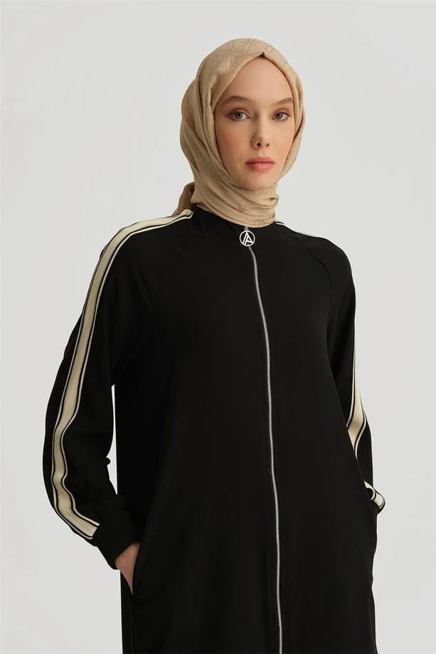 Armine TREND Koldan Şeritli Tunik Siyah 25YT414