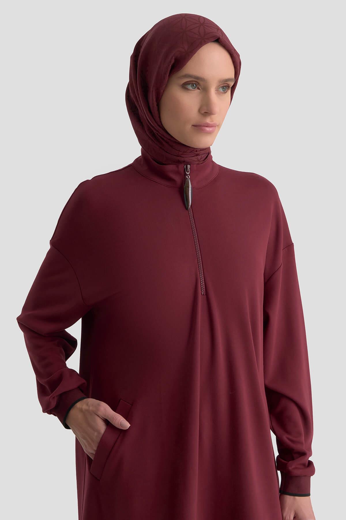 Armine TREND Kolları Ribanalı Bayan Tunik Bordo 25KT461