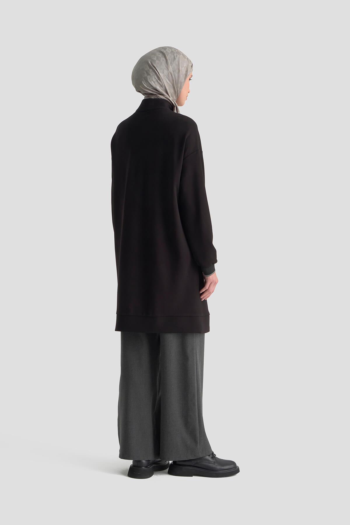 Armine TREND Kolları Ribanalı Bayan Tunik Siyah 25KT461