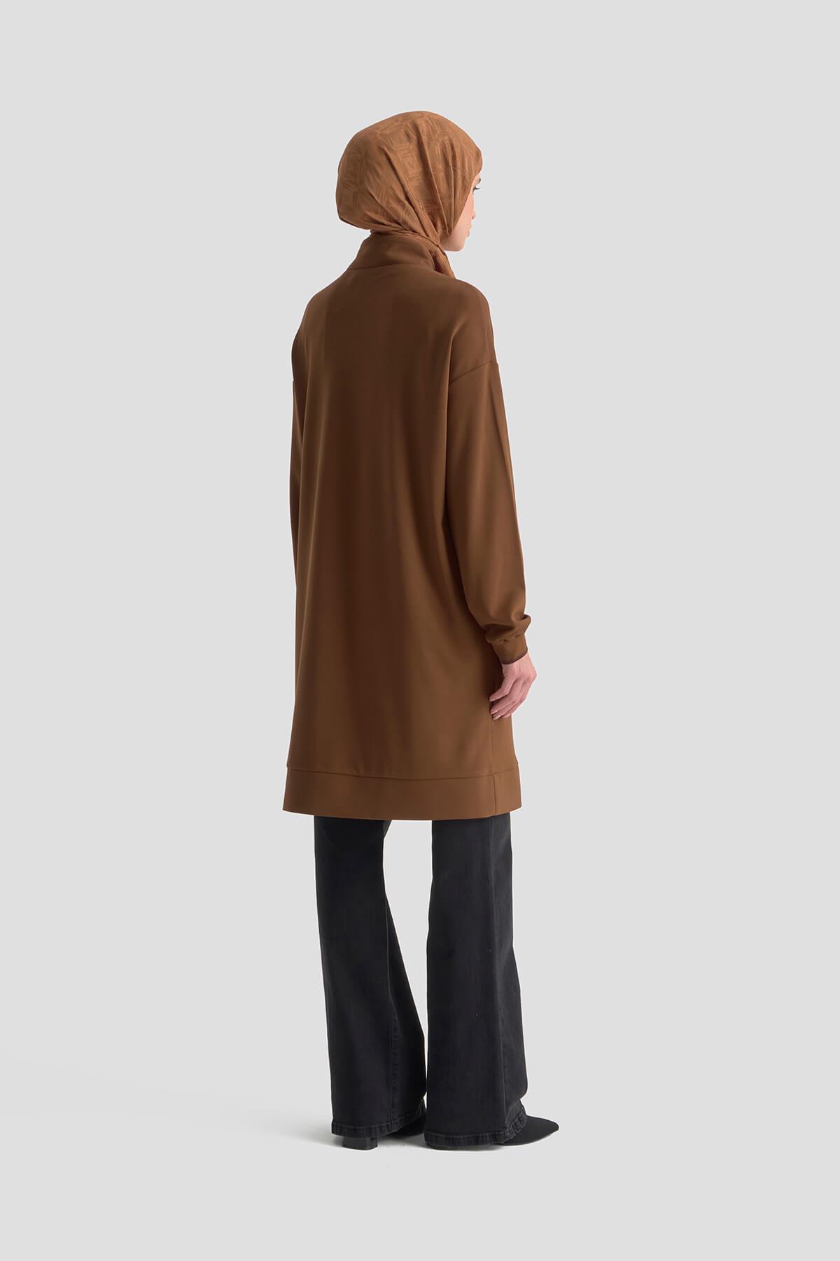 Armine TREND Kolları Ribanalı Bayan Tunik Taba 25KT461