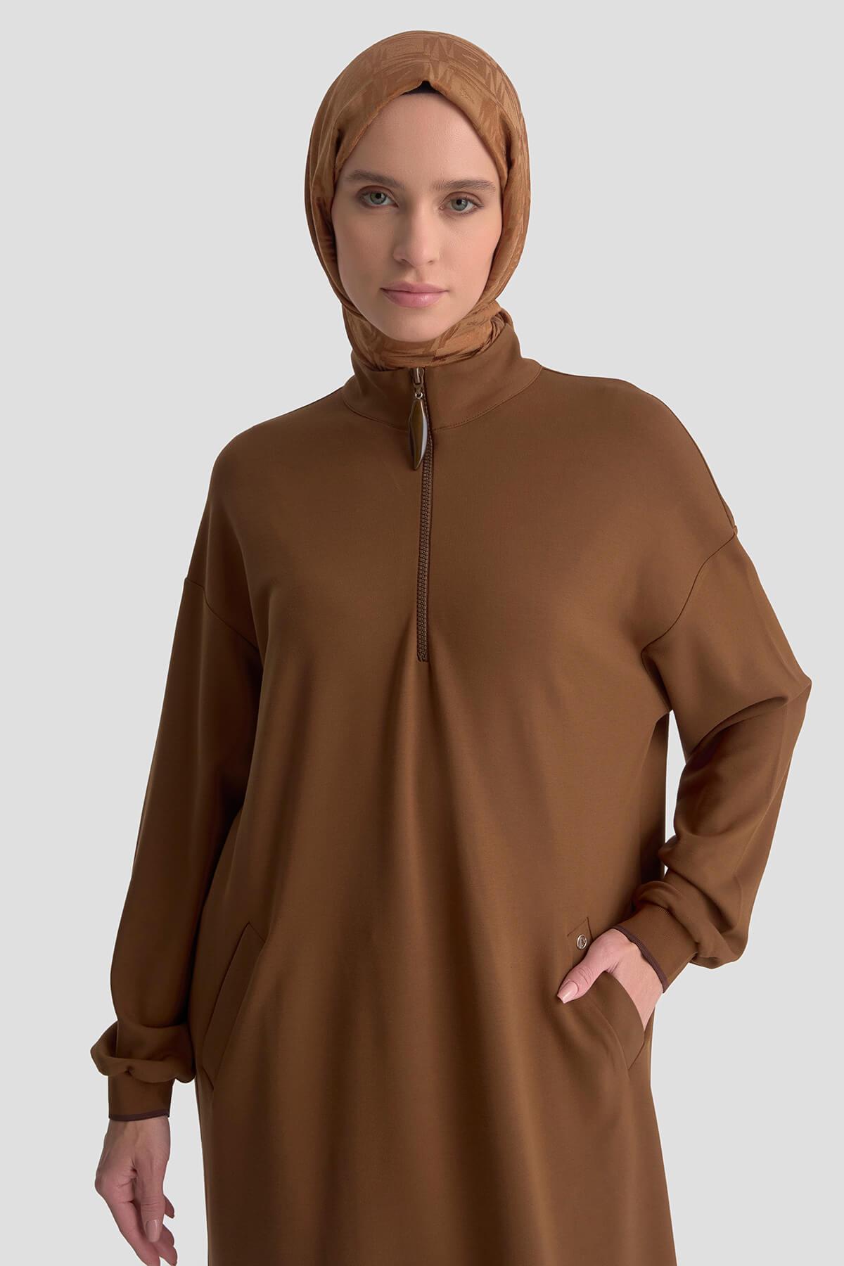 Armine TREND Kolları Ribanalı Bayan Tunik Taba 25KT461