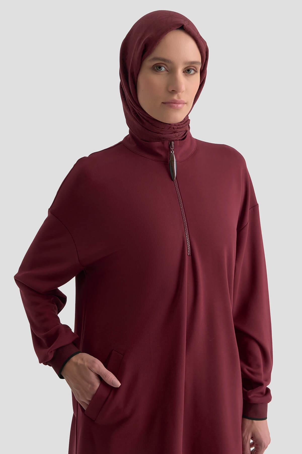 Armine TREND Kolları Ribanalı Bayan Tunik Bordo 25KT461