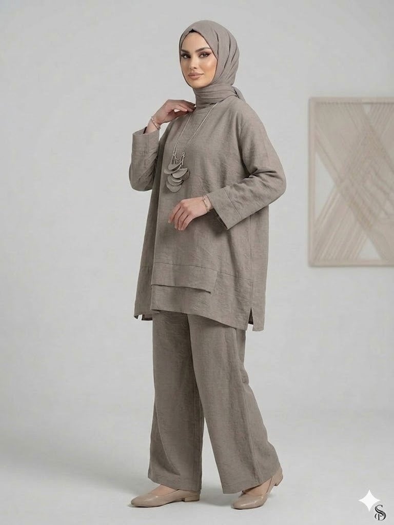 Armine TREND Kolye Detaylı Bayan Takım Vizon 26YT6107