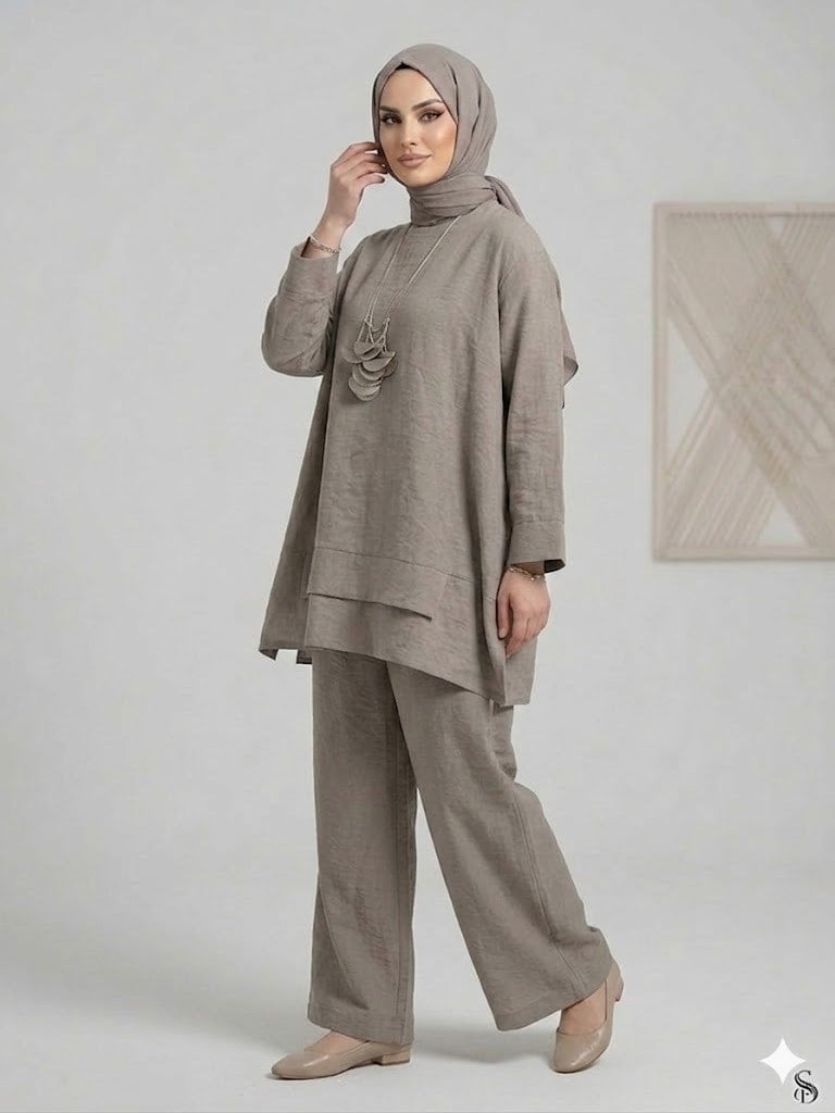 Armine TREND Kolye Detaylı Bayan Takım Vizon 26YT6107