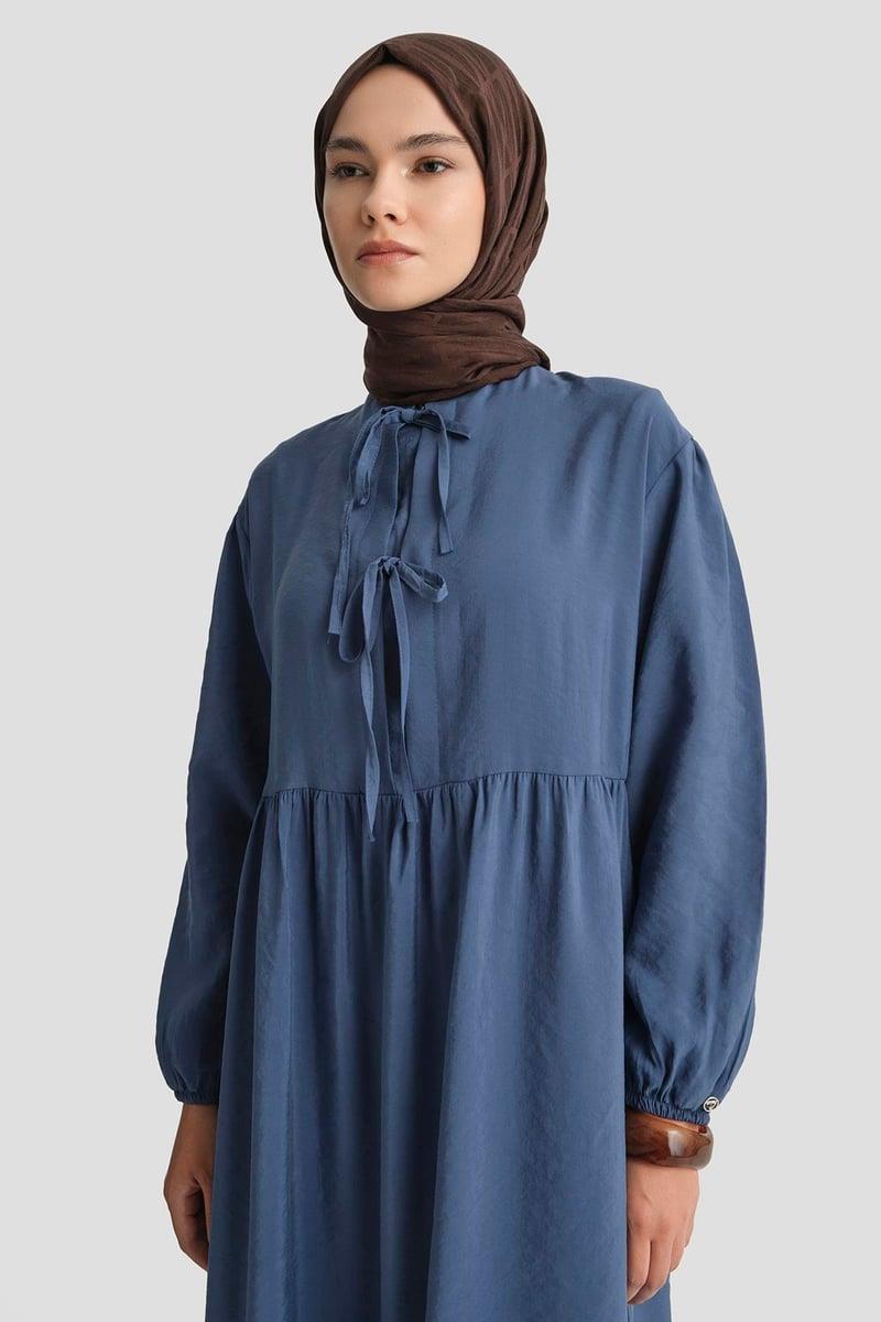 Armine TREND Minik Kurdele Detaylı Elbise İndigo 25YT954