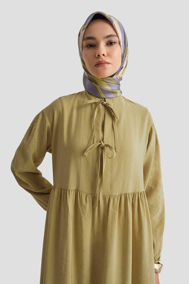 Armine TREND Minik Kurdele Detaylı Elbise Asit 25YT954