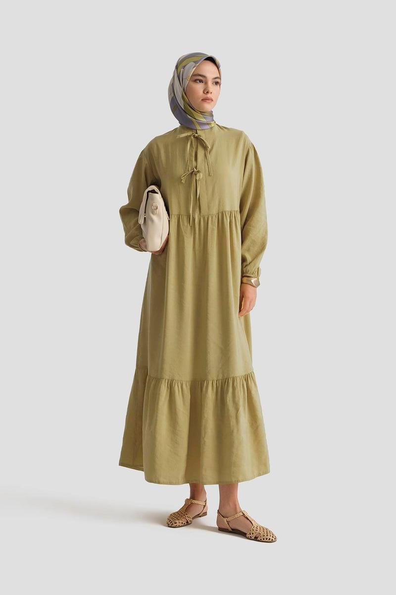 Armine TREND Minik Kurdele Detaylı Elbise Asit 25YT954