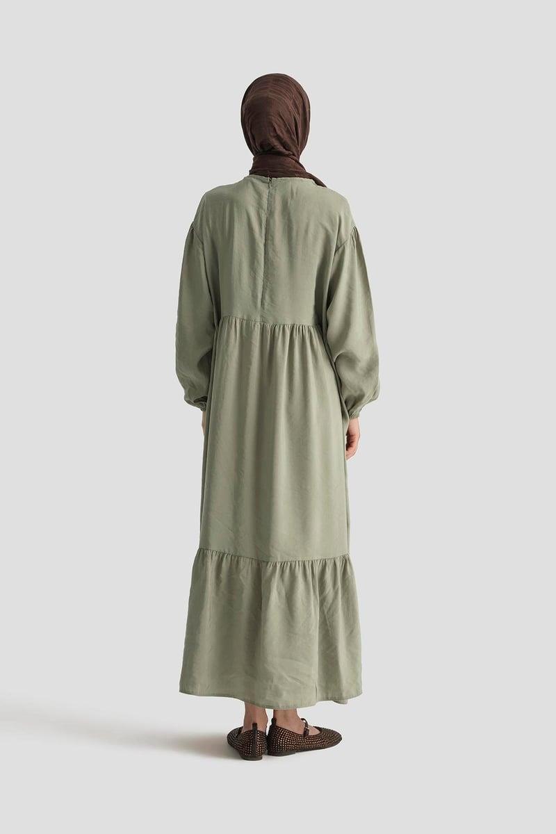 Armine TREND Minik Kurdele Detaylı Elbise Haki 25YT954