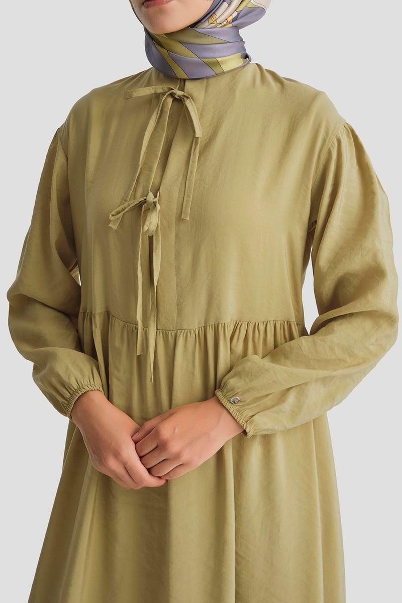 Armine TREND Minik Kurdele Detaylı Elbise Asit 25YT954