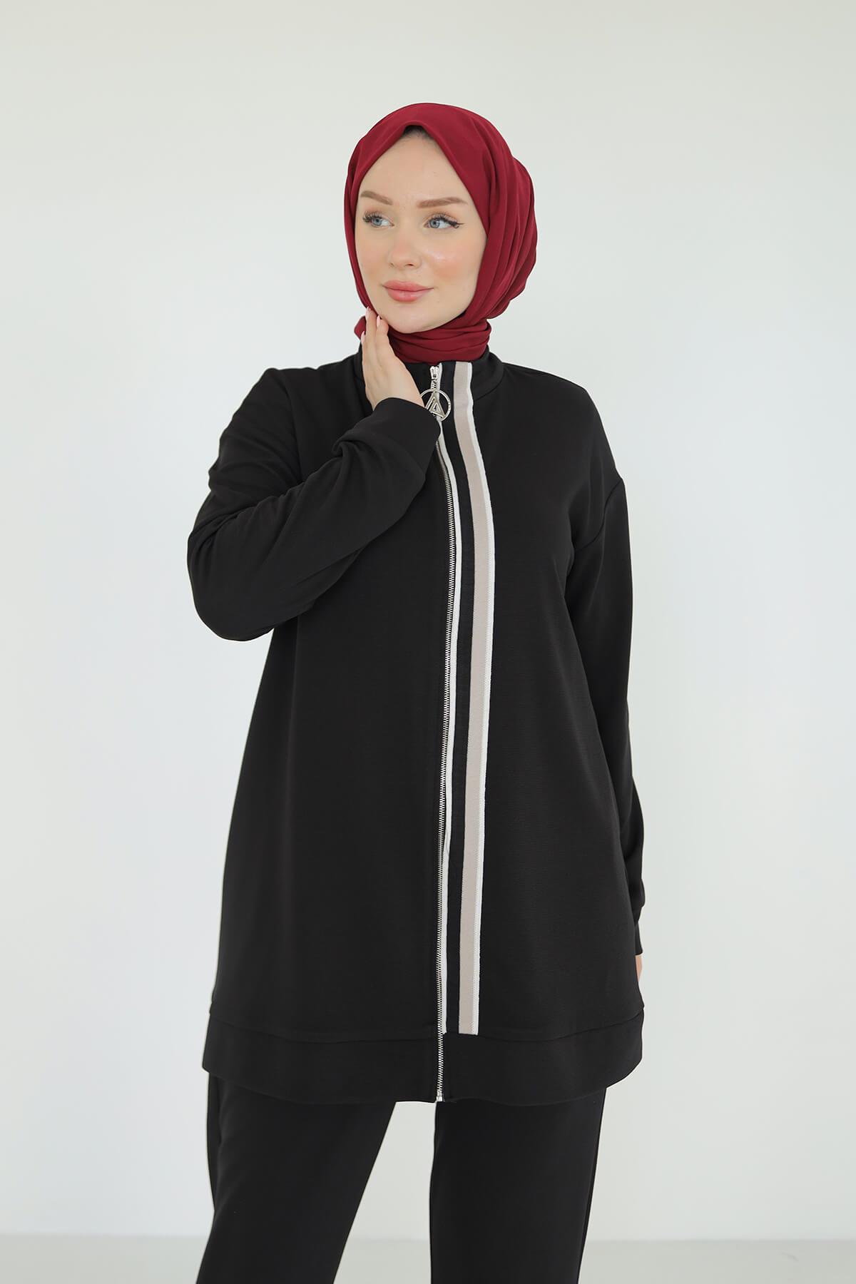 Armine TREND Ottoman Kumaş Bayan Spor Takım Siyah 25YT633