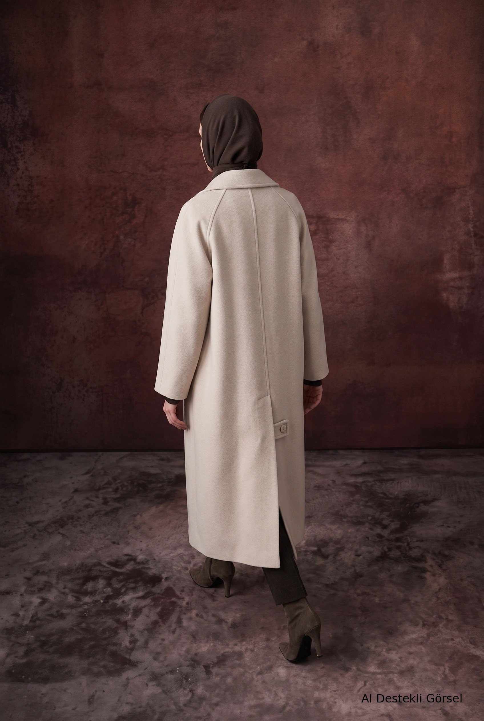 Armine TREND Oversize Reglan Kol Astarlı Trençkot Kaban Bej 26kt733