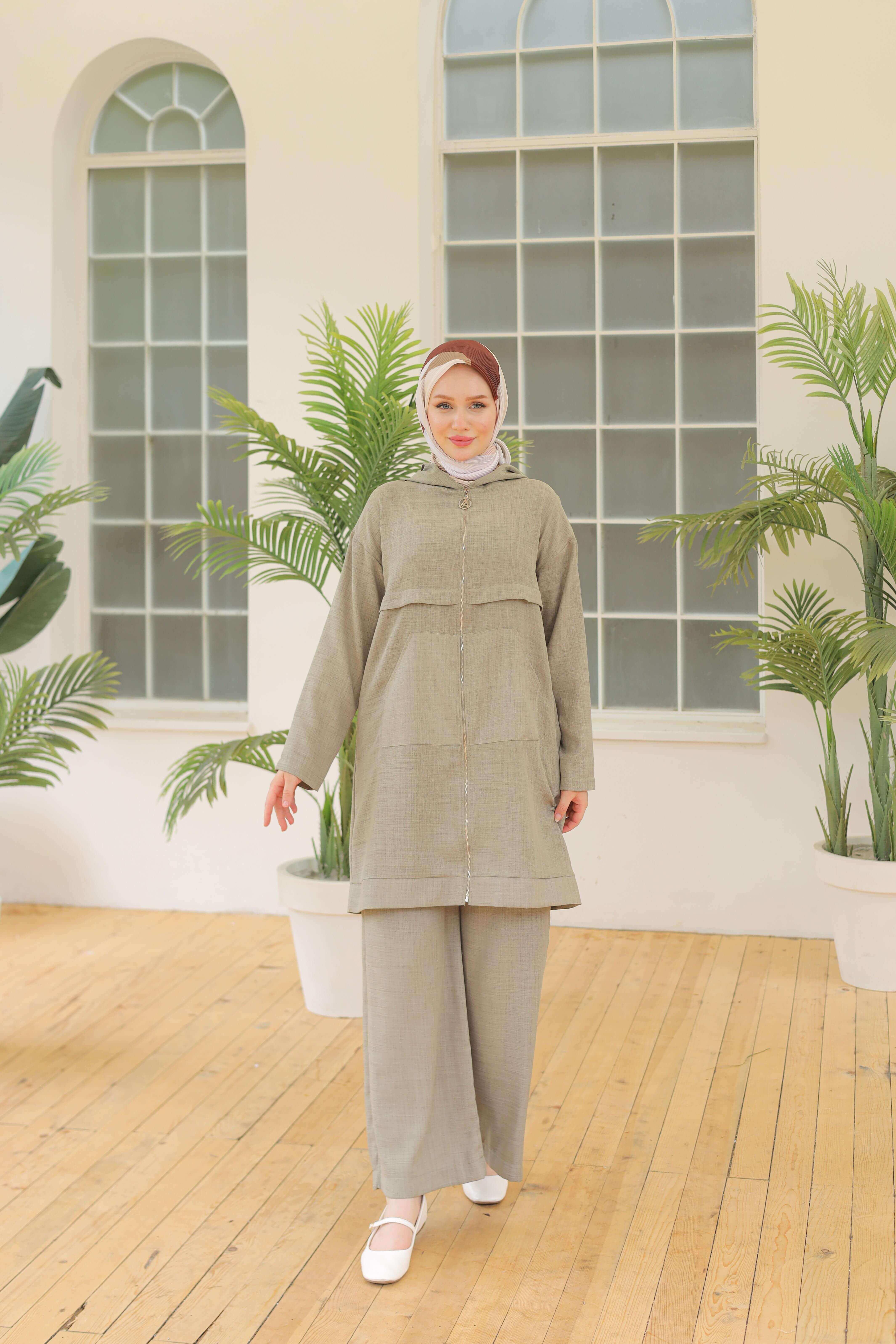 ARMİNE TREND Pantolonlu İkili Takım Haki 24YT638