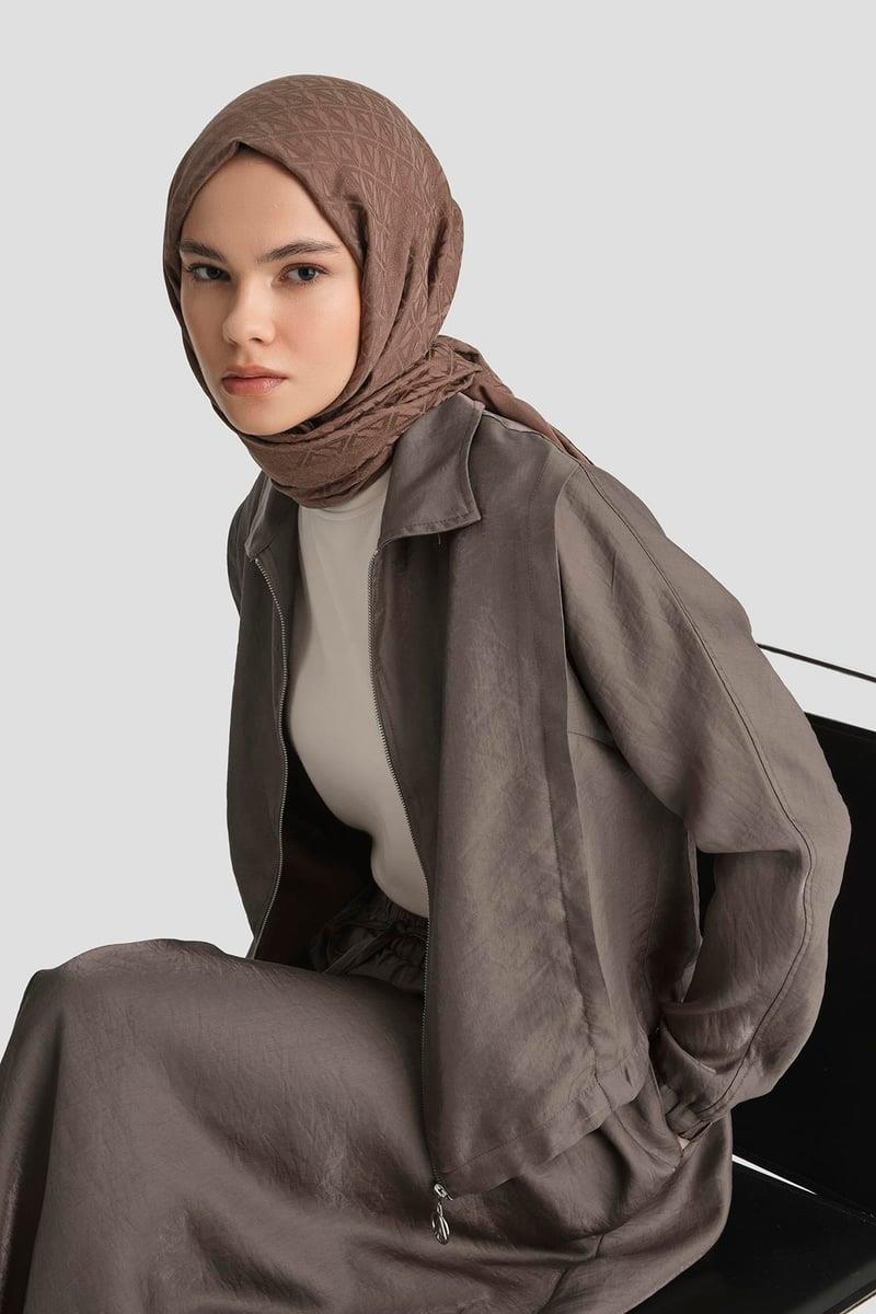 Armine TREND Parlak Kumaştan Etekli Takım Kahverengi 25YT674