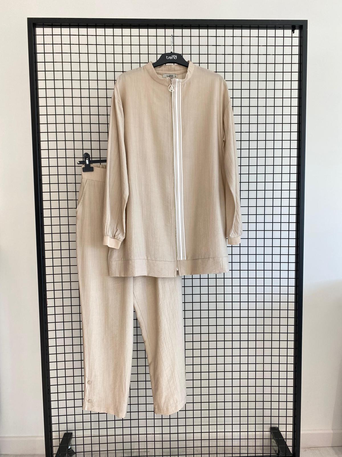 Armine TREND Pat Şerit Ribana Ve Fermuarlı Takım Taş 25YT6131