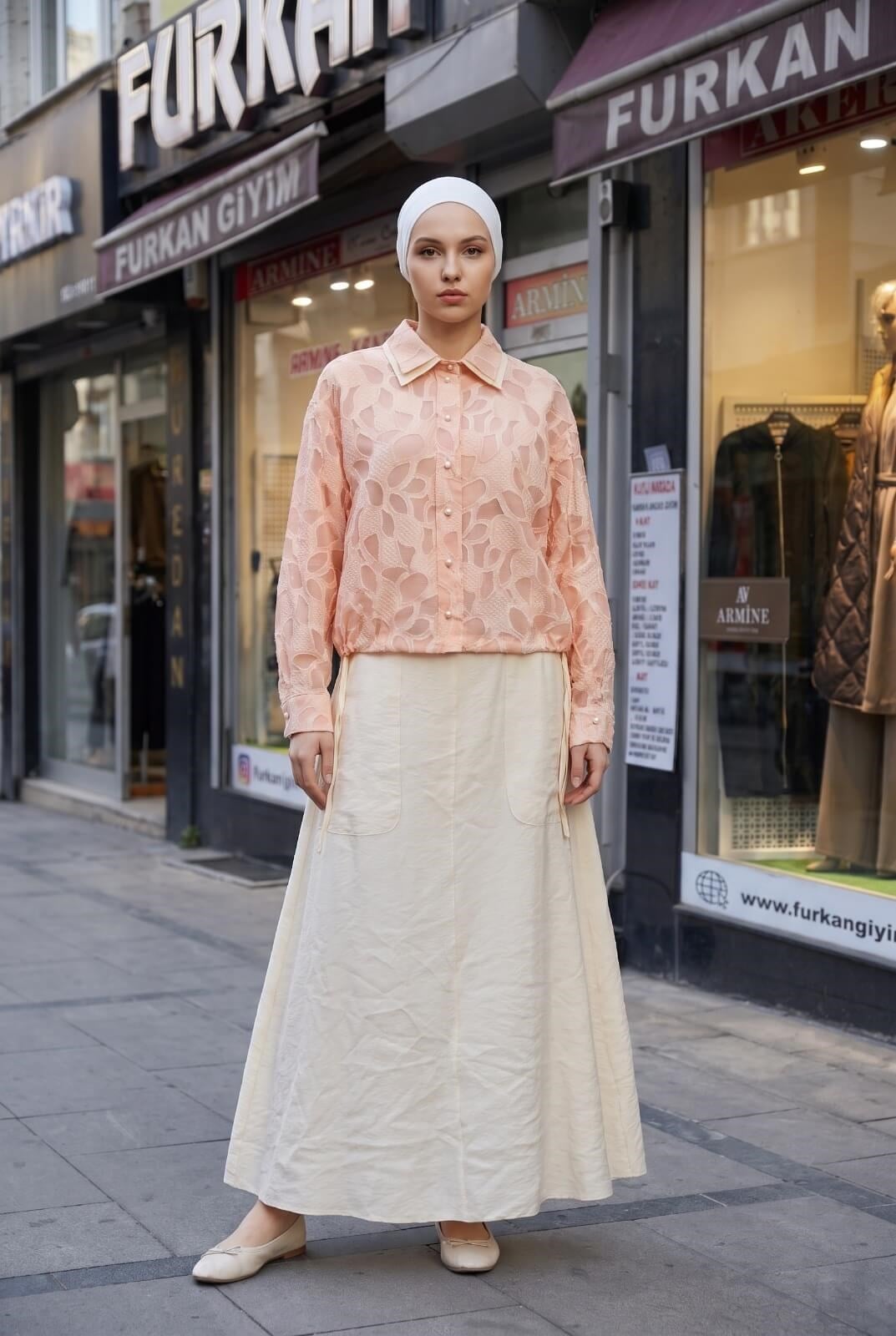 Armine Trend Pembe Jakarlı Etekli Takım Pembe 26yt6164