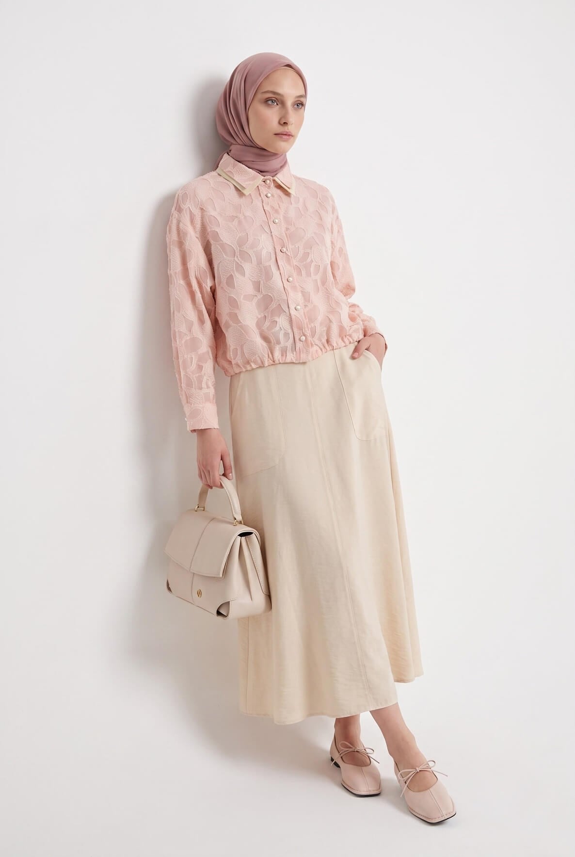 Armine Trend Pembe Jakarlı Etekli Takım Pembe 26yt6164
