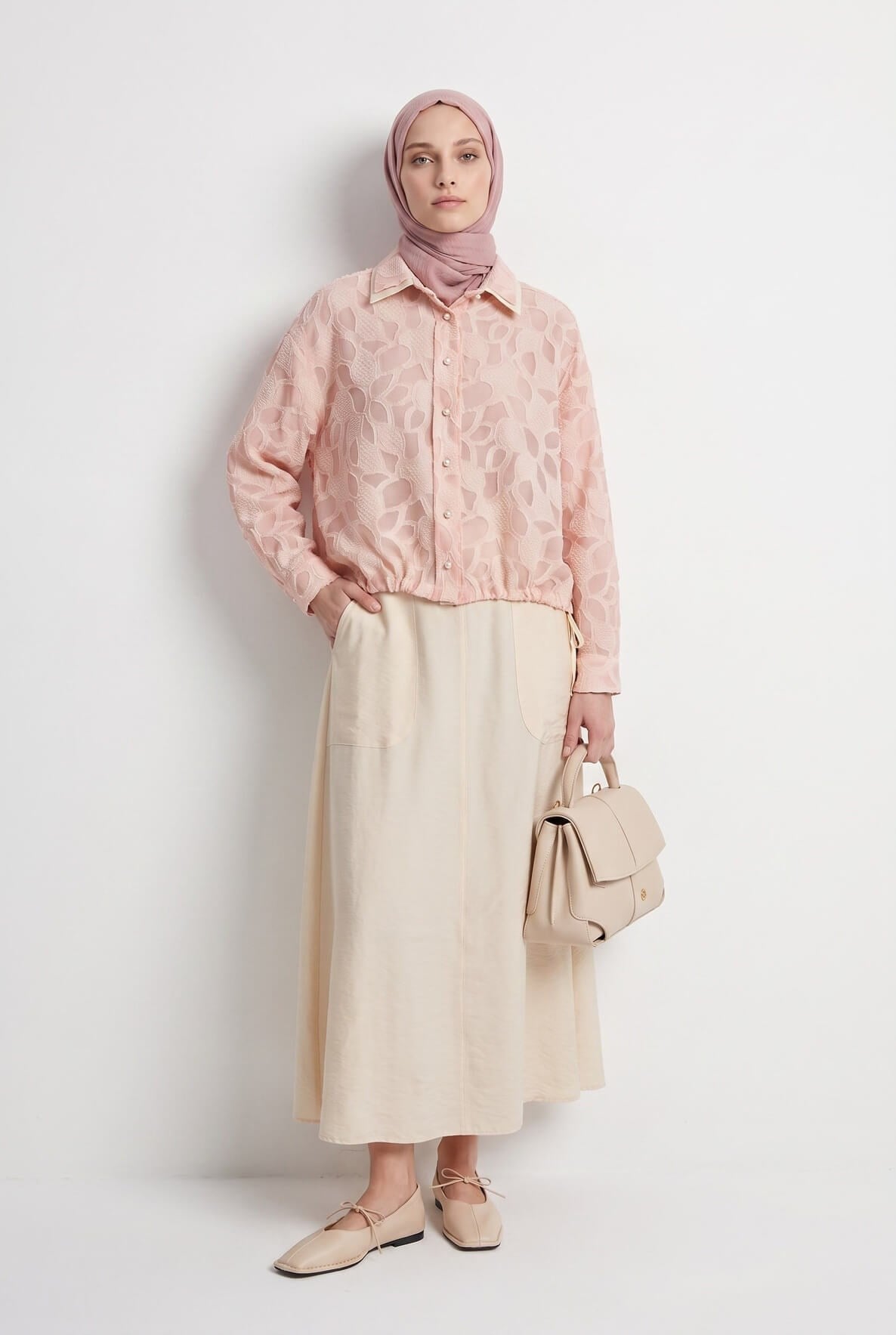 Armine Trend Pembe Jakarlı Etekli Takım Pembe 26yt6164