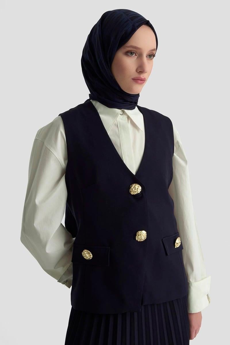 Armine TREND Pilise Etekli Yelekli Takım Lacivert 25KT643