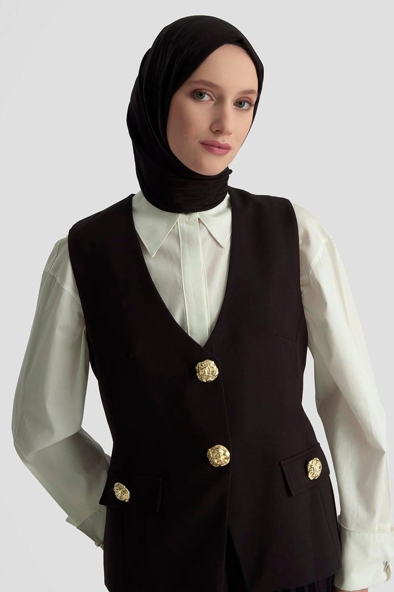 Armine TREND Pilise Etekli Yelekli Takım Siyah 25KT643