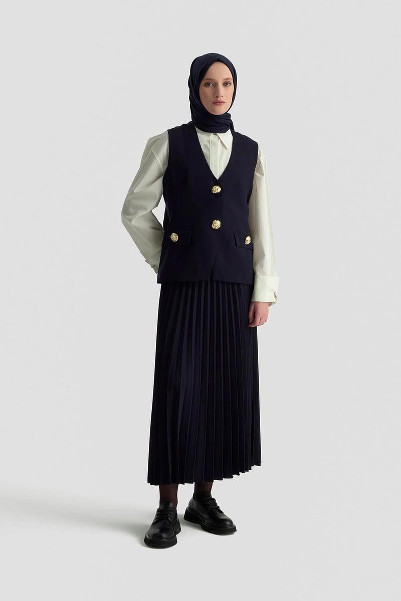 Armine TREND Pilise Etekli Yelekli Takım Lacivert 25KT643