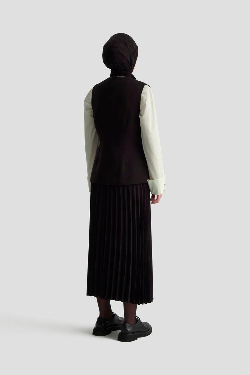 Armine TREND Pilise Etekli Yelekli Takım Siyah 25KT643