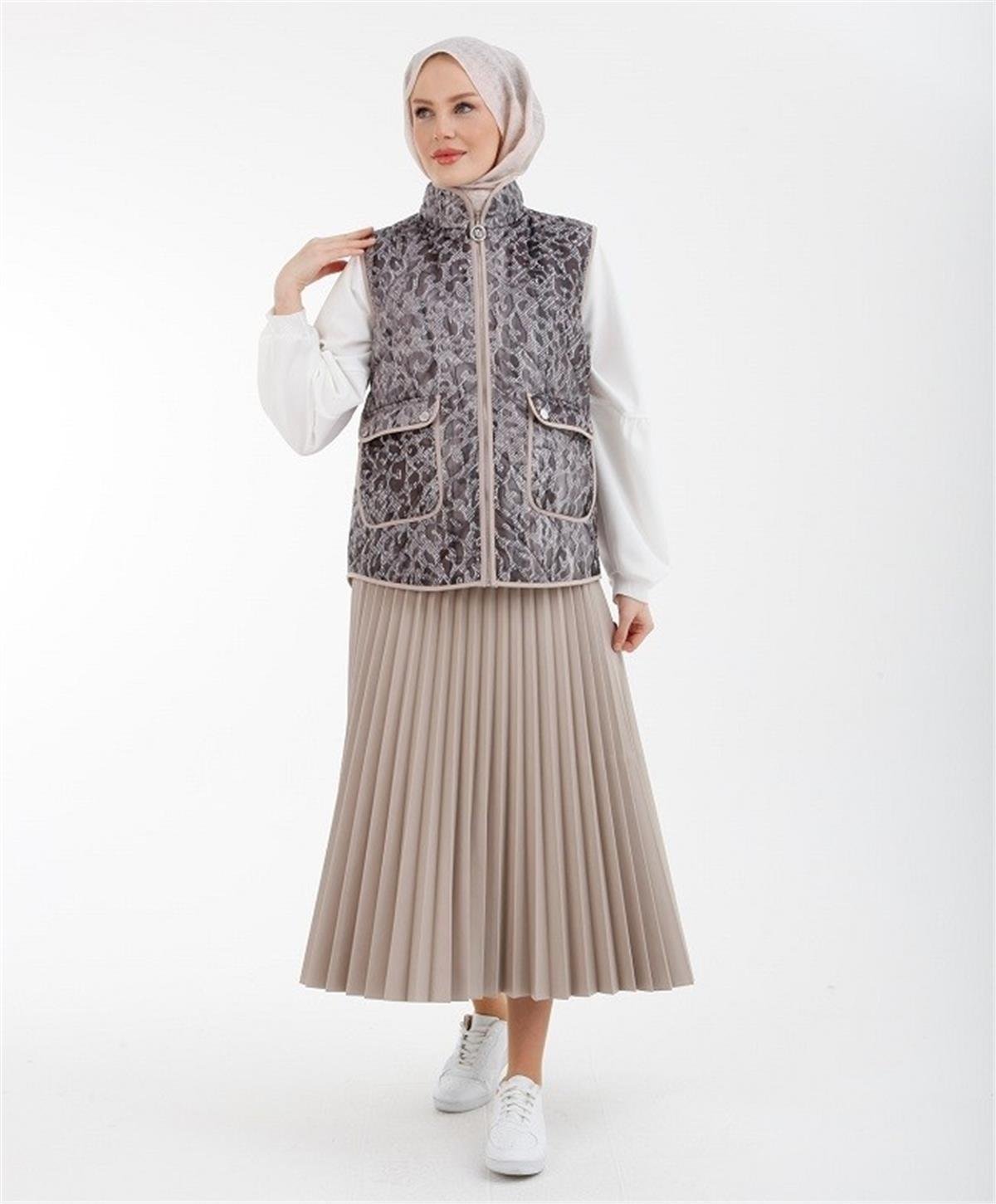 Armine Trend Piliseli Etek Bej 22KT103 Bej