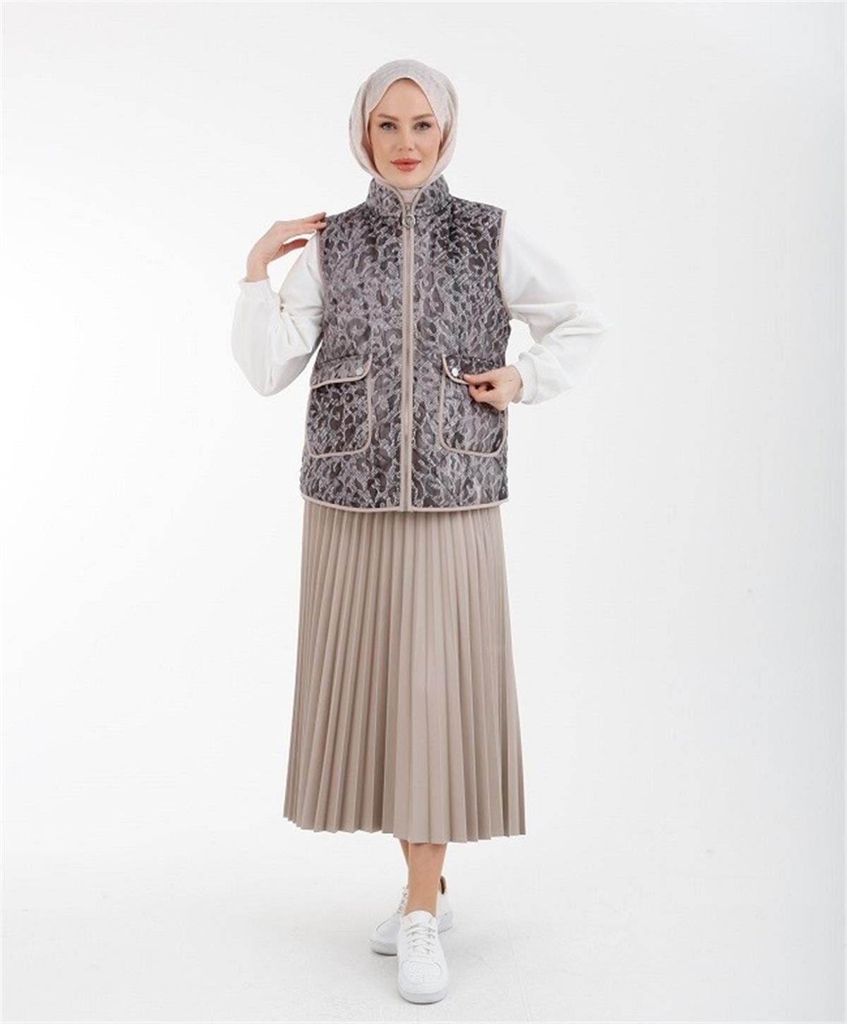 Armine Trend Piliseli Etek Bej 22KT103 Bej