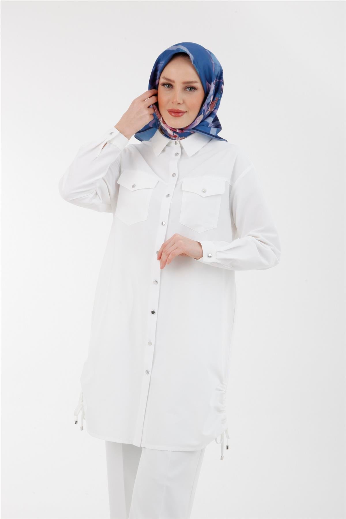 Armine Trend Poplin Gömlek 23YT407 Ekru