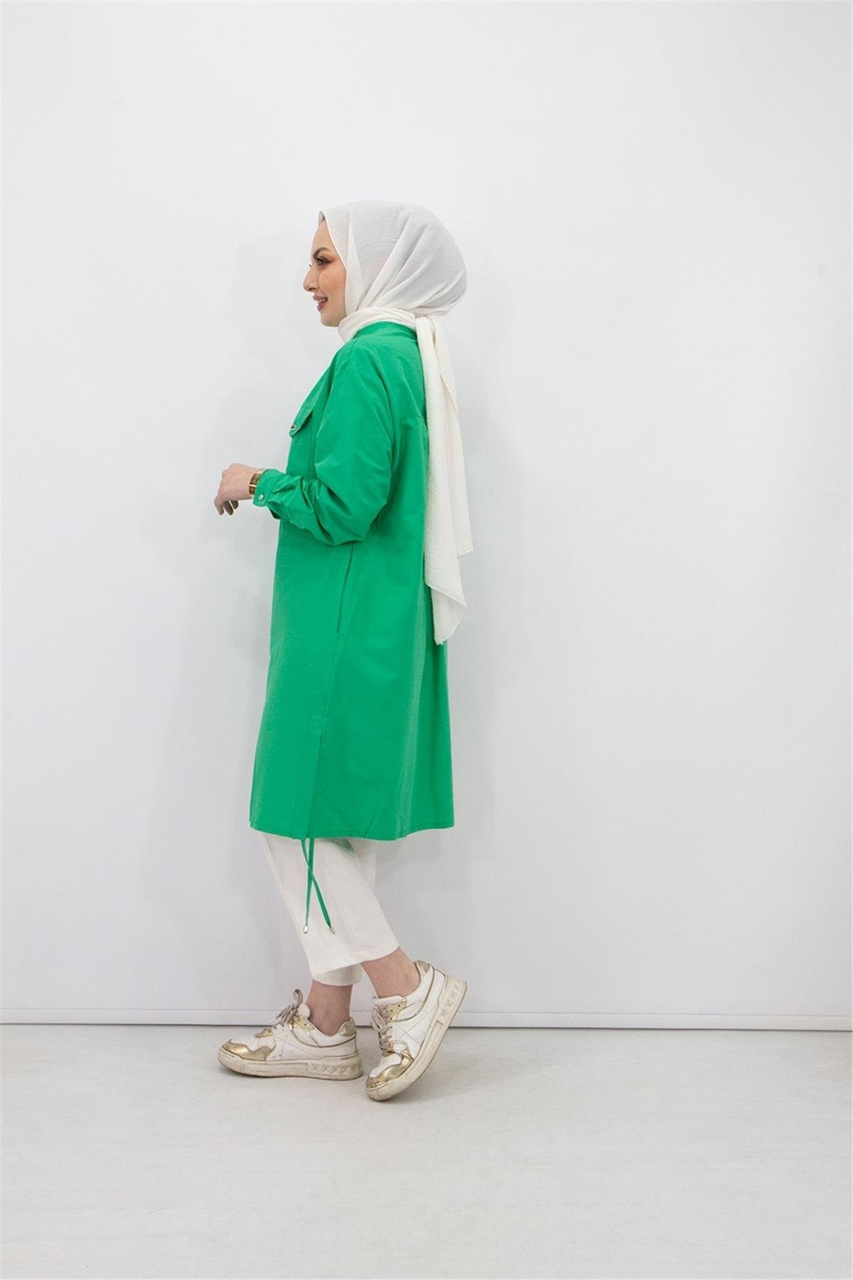 Armine Trend Poplin Gömlek 23YT407 Yeşil