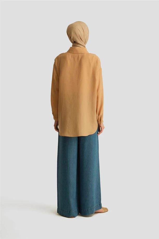 Armine TREND Rahat Kesim Gömlek Tunik Bej 25YT486
