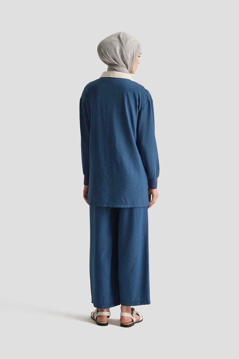 Armine TREND Şerit Geçişli Pantolonlu Takım İndigo 25YT6130