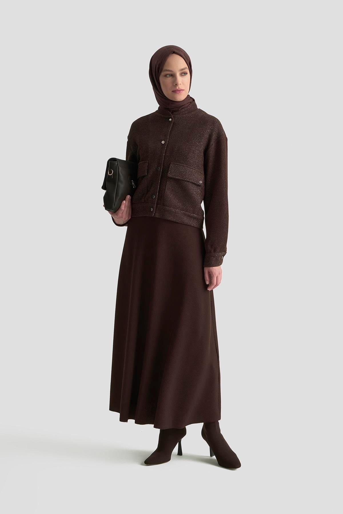 Armine TREND Sim Detay Etekli Takım Kahverengi 25KT644