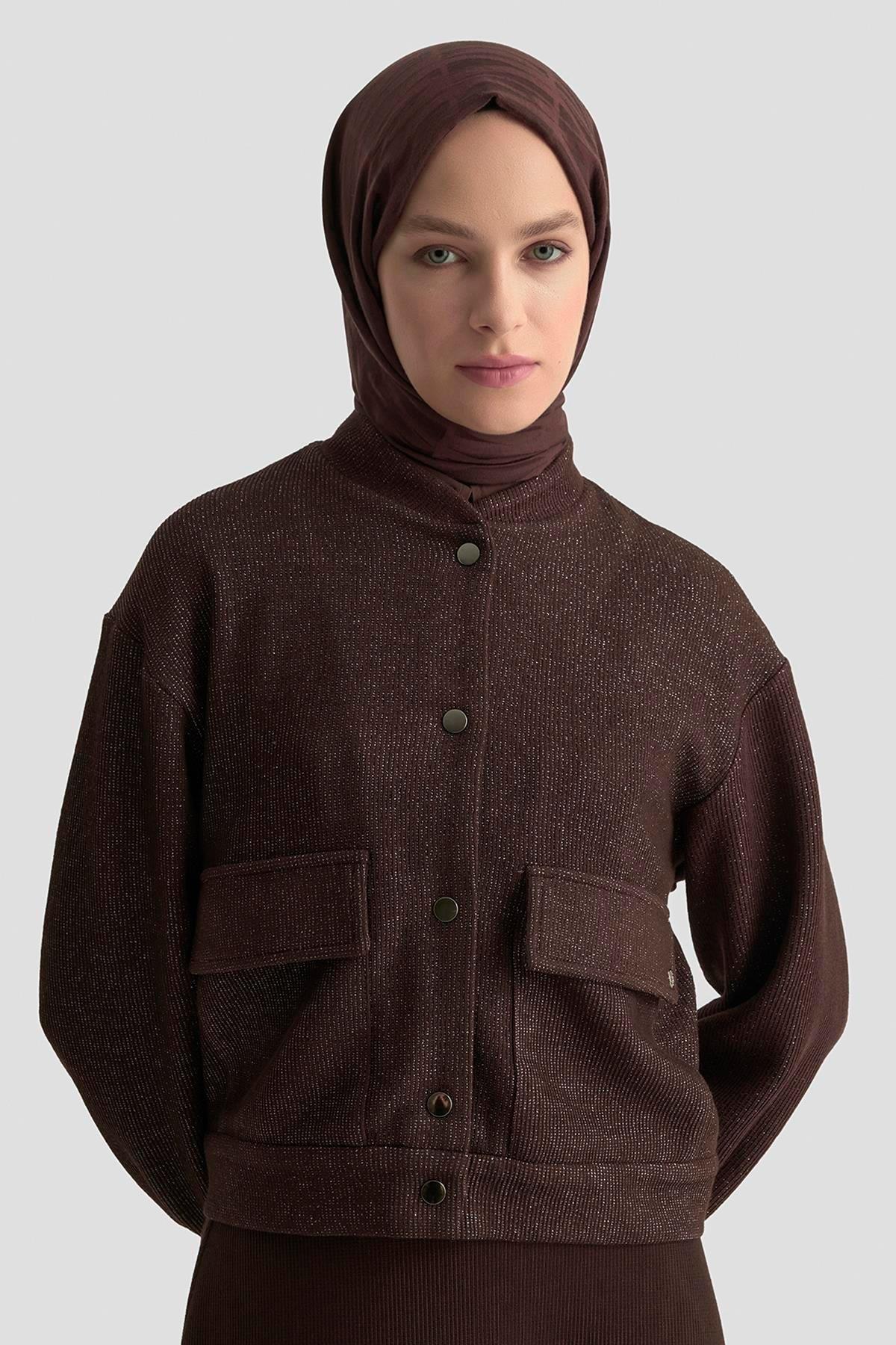 Armine TREND Sim Detay Etekli Takım Kahverengi 25KT644