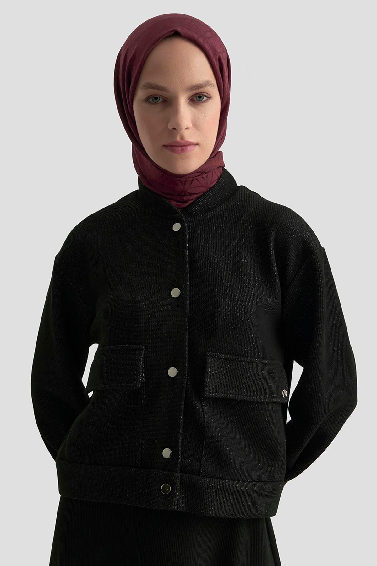 Armine TREND Sim Detay Etekli Takım Siyah 25KT644