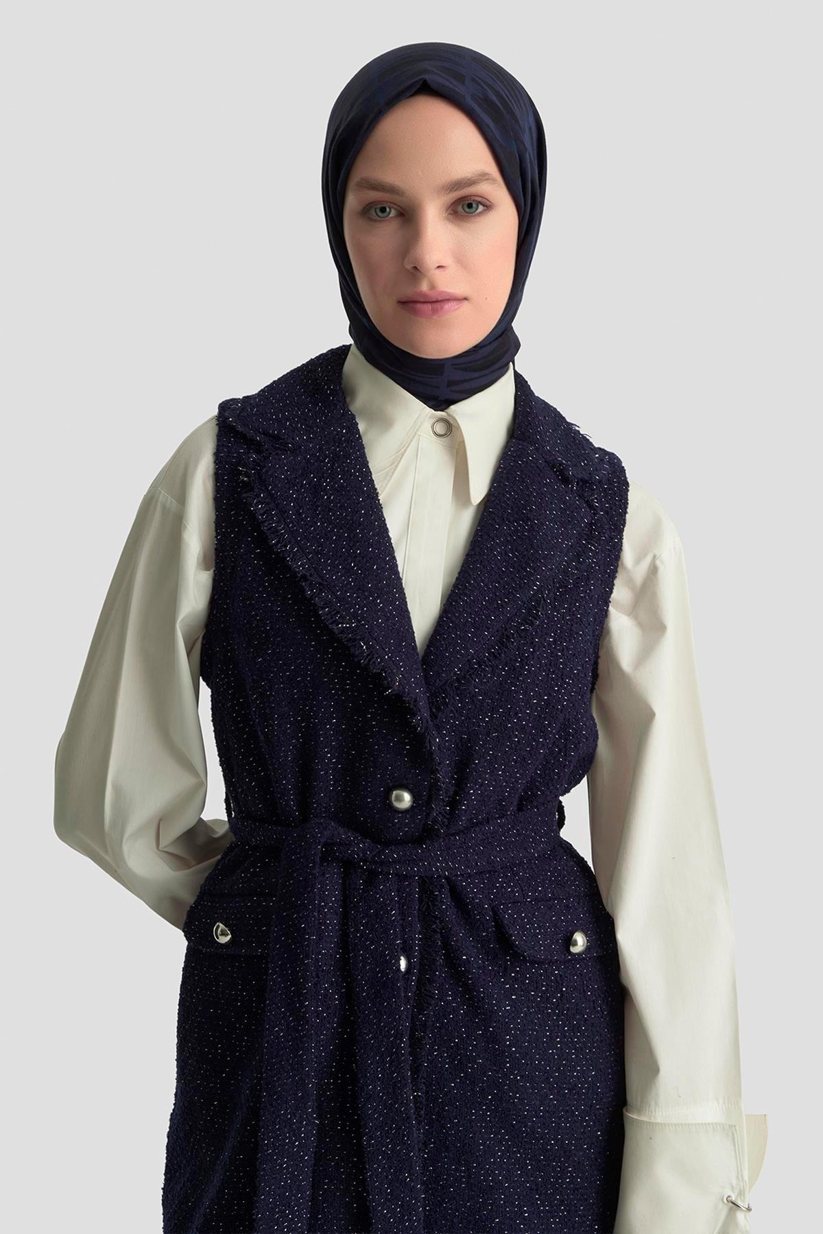 Armine TREND Sim Detay Yelekli Takım Lacivert 25KT638