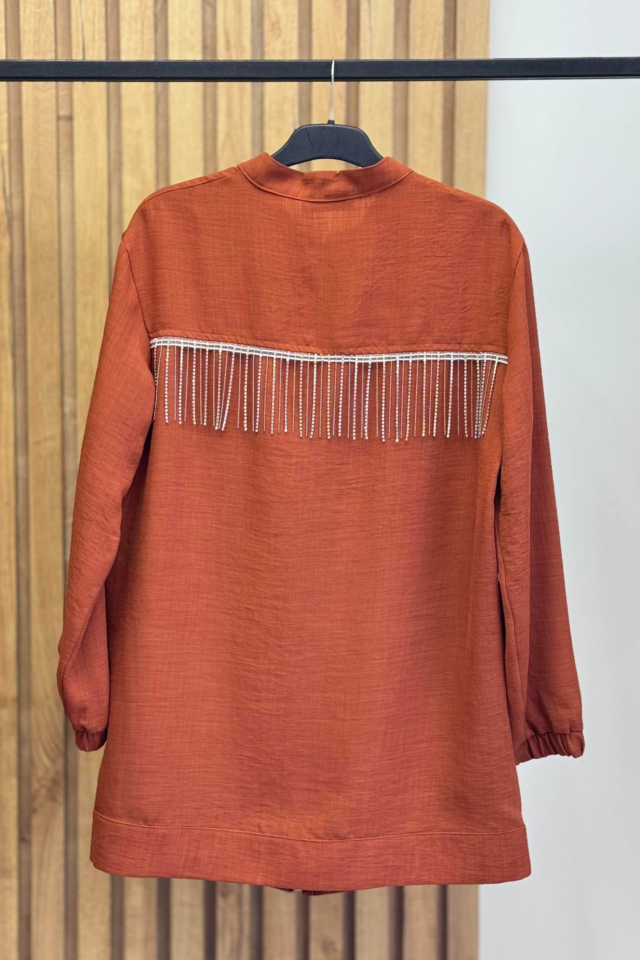 Armine TREND Sırtı Taşlı Tunik Tarçın 25YT552