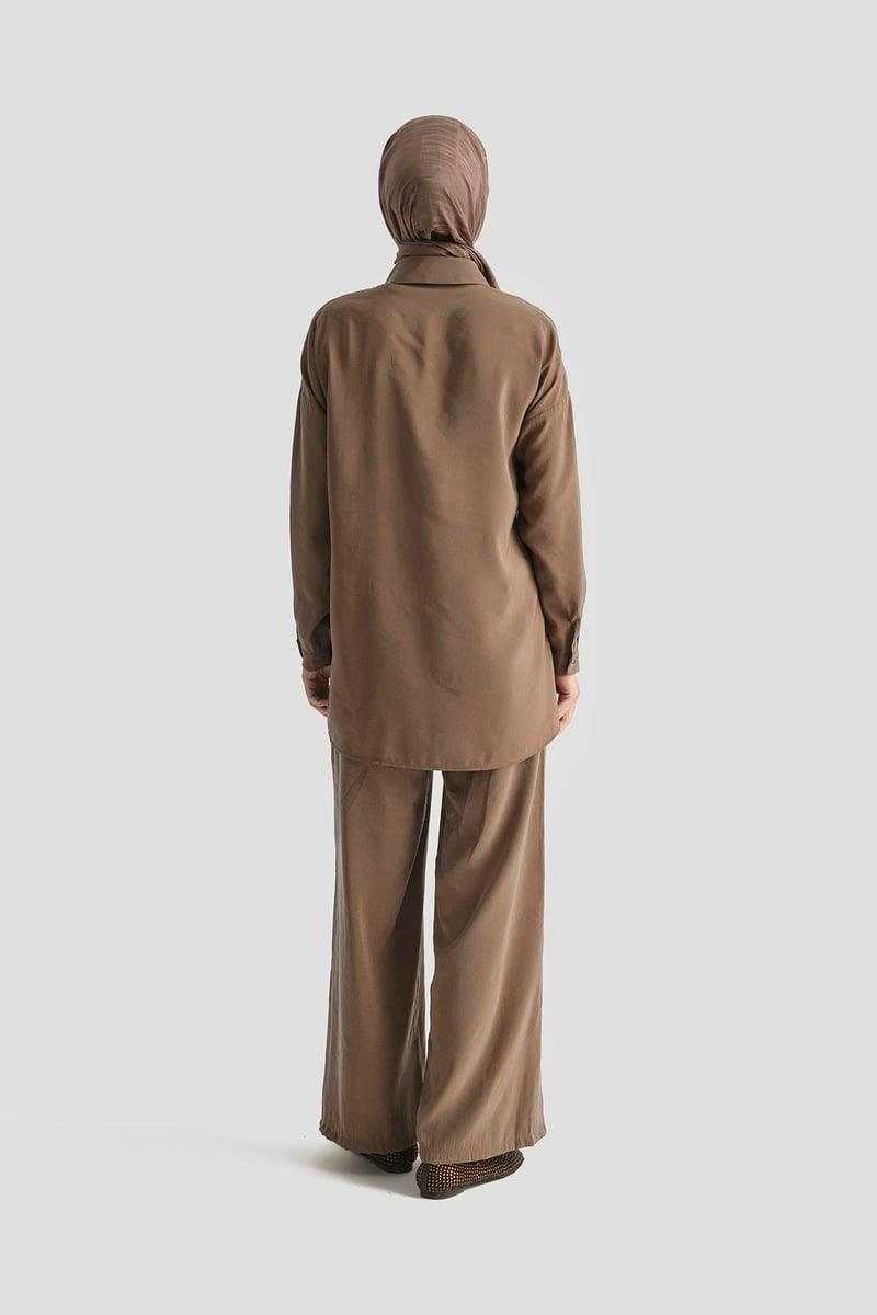 Armine TREND Taş Detaylı Pantolonlu Takım Kahverengi 25YT6139