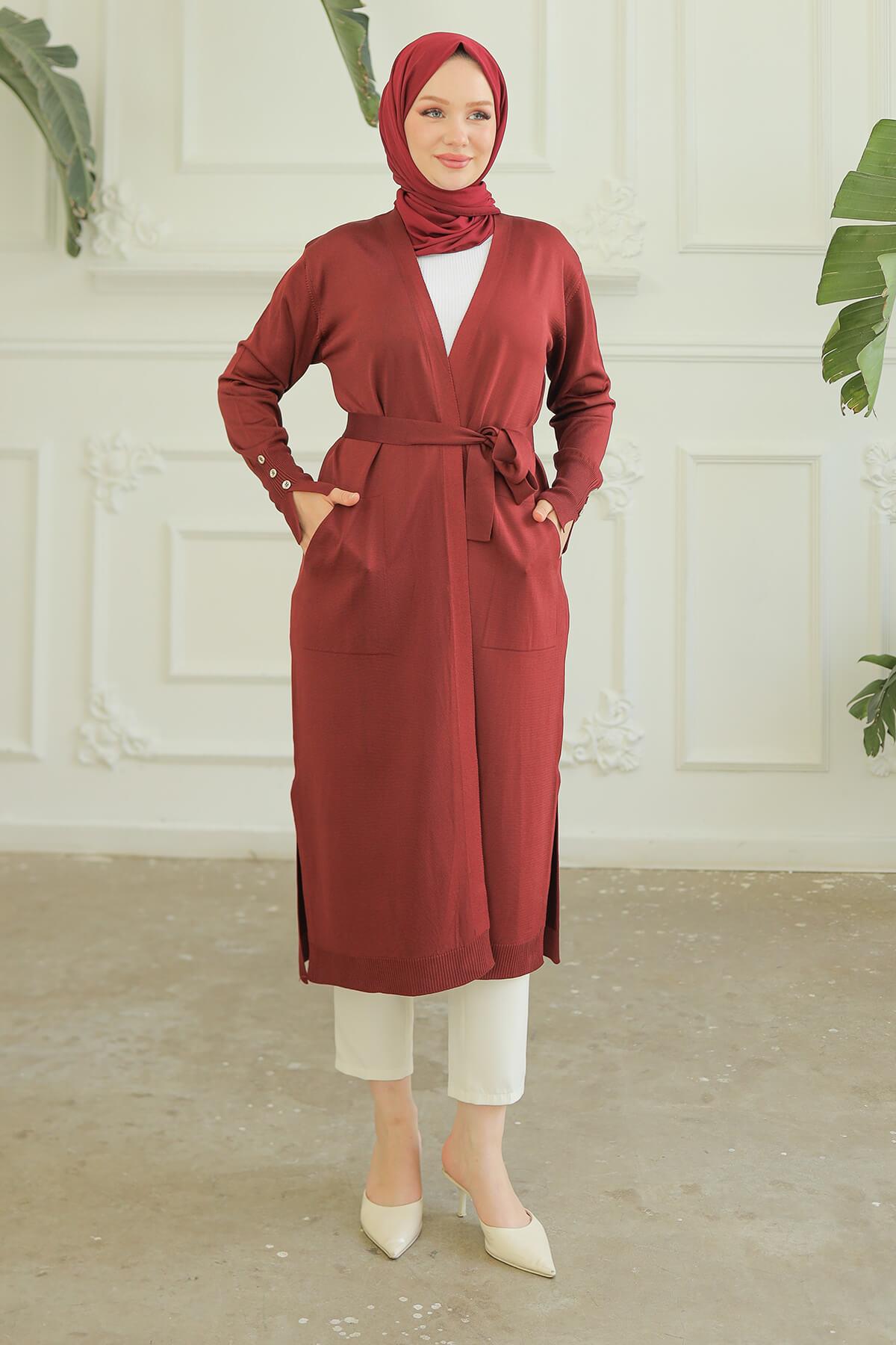 Armine TREND Triko Hırka Bordo 24KTD501