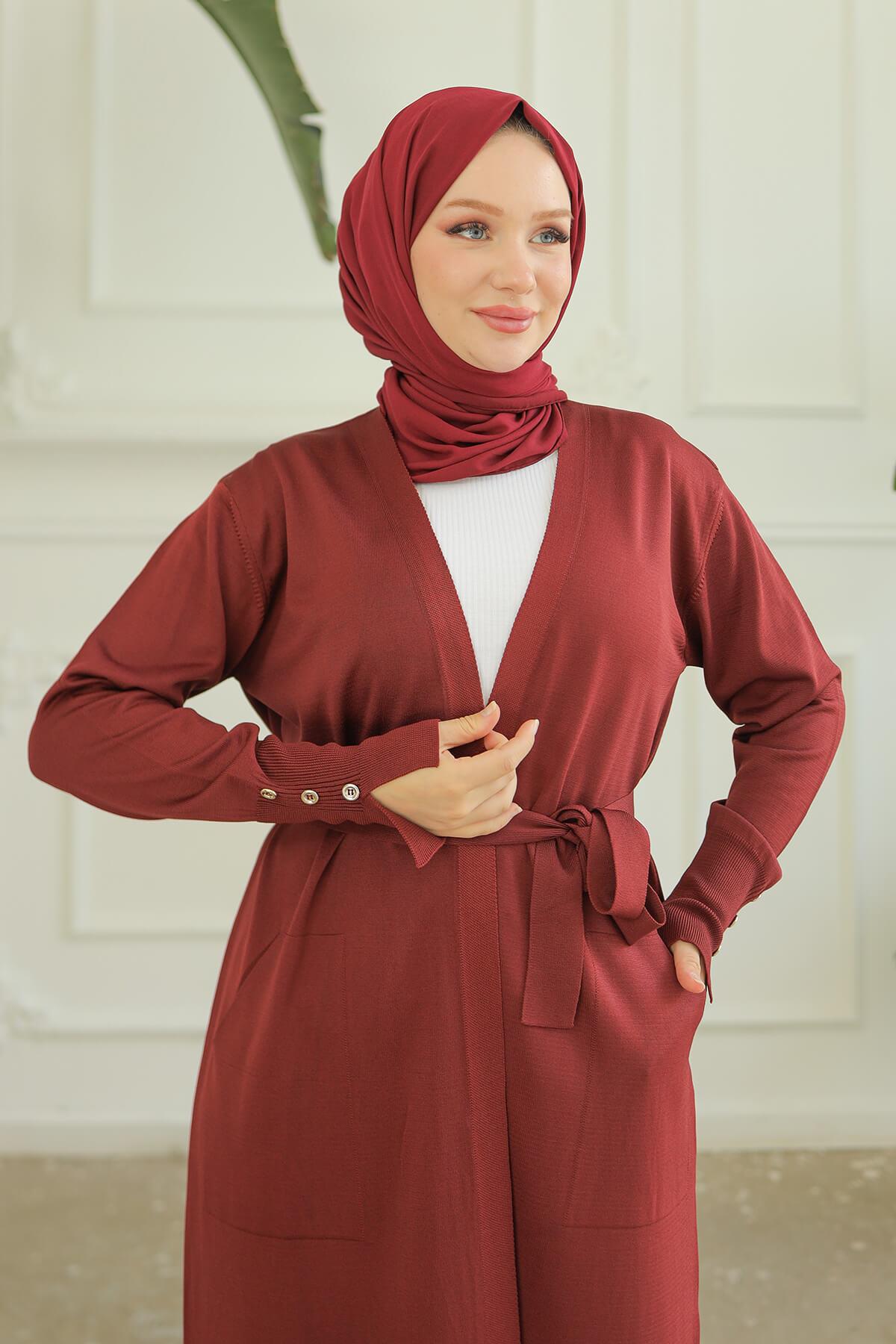 Armine TREND Triko Hırka Bordo 24KTD501