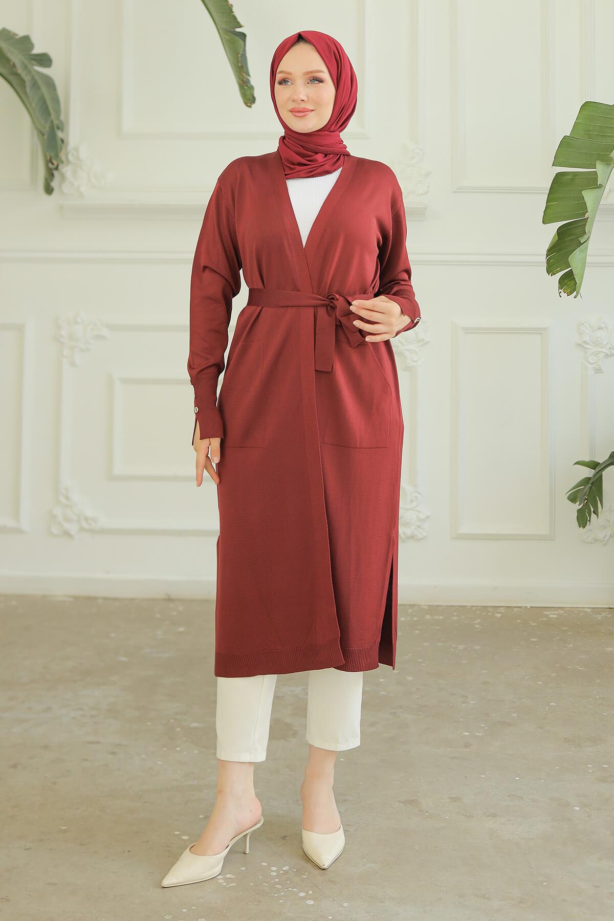 Armine TREND Triko Hırka Bordo 24KTD501