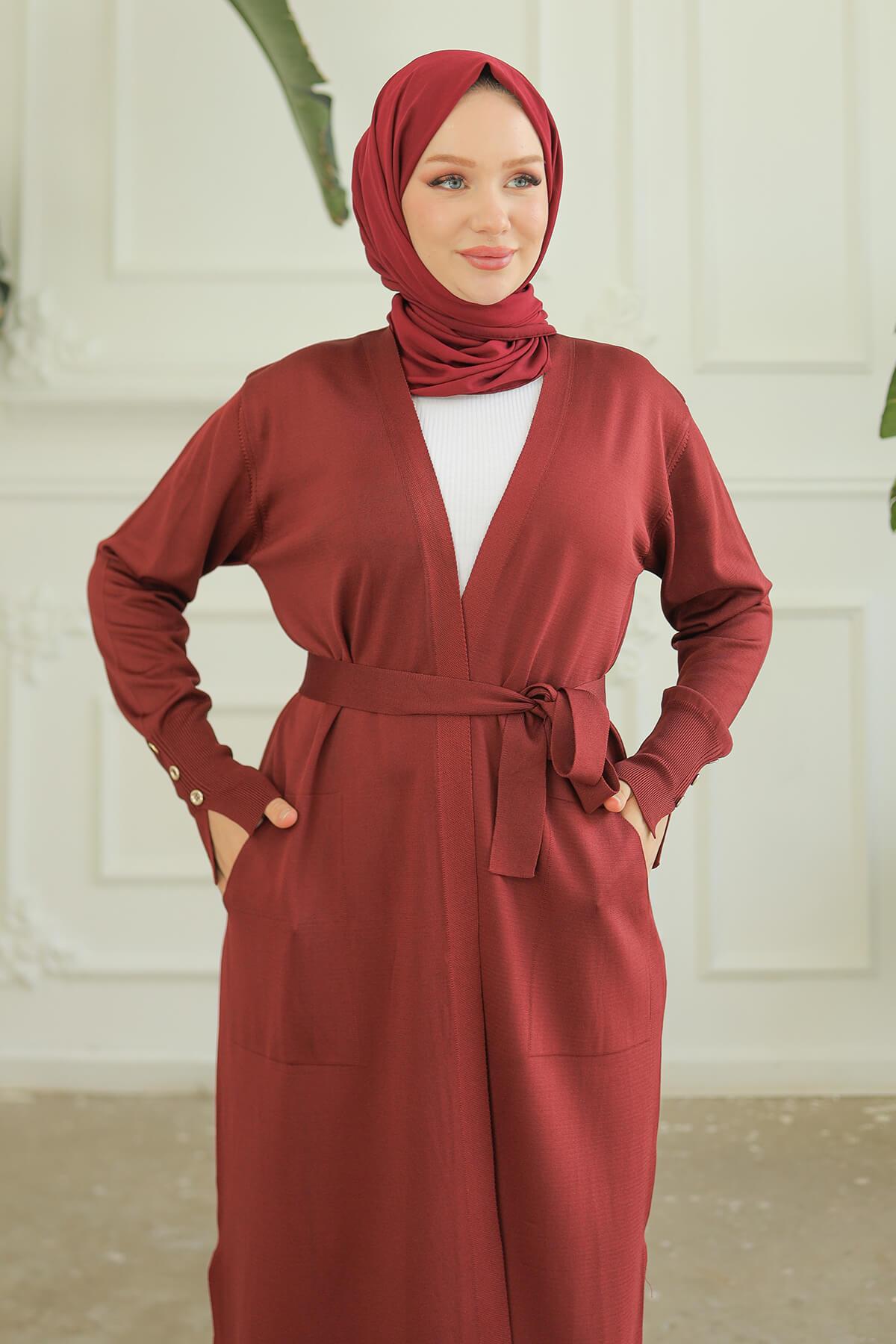 Armine TREND Triko Hırka Bordo 24KTD501