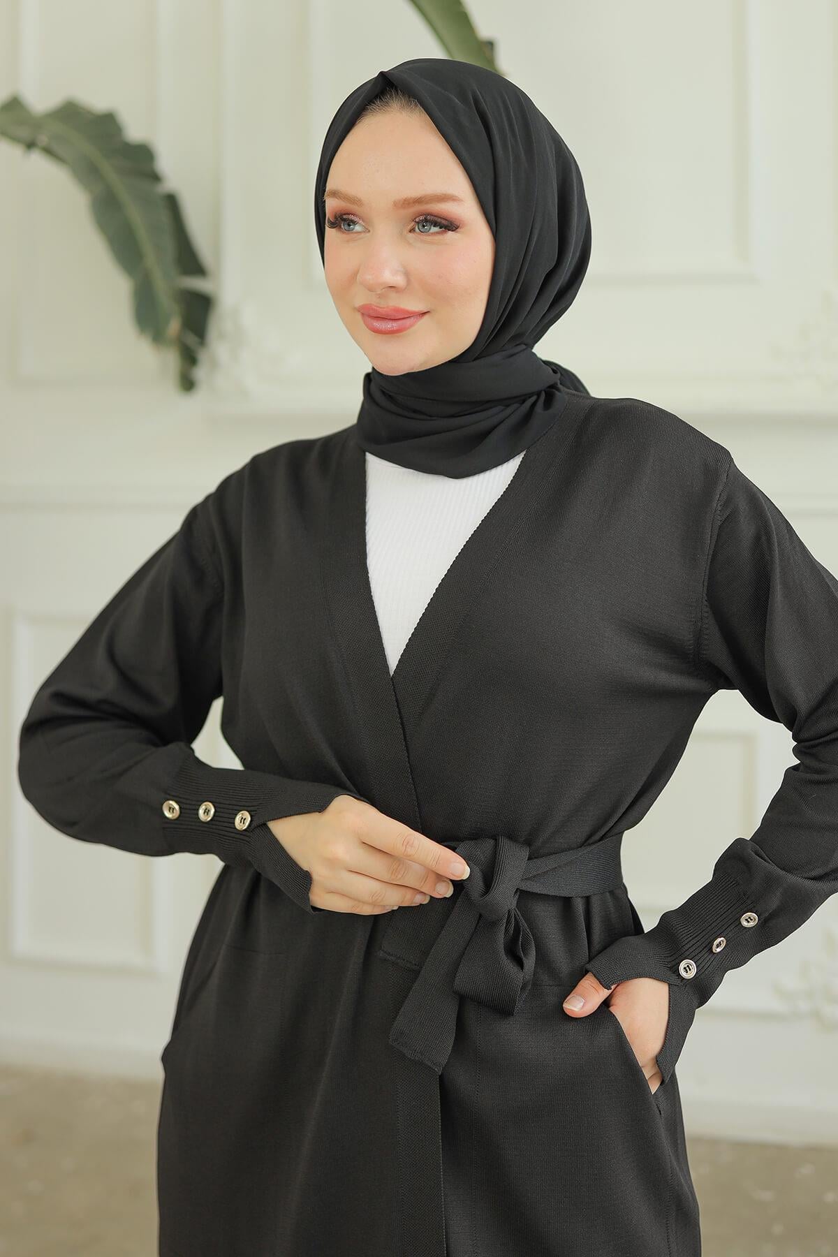 Armine TREND Triko Hırka Siyah 24KTD501