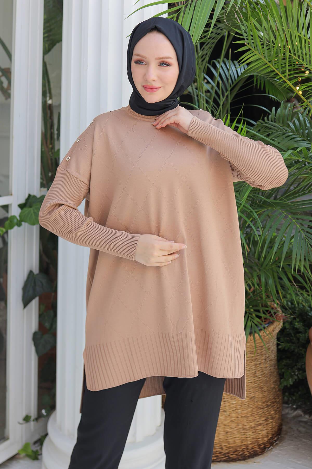 ARMİNE TREND Triko Tunik Latte 24KTD407