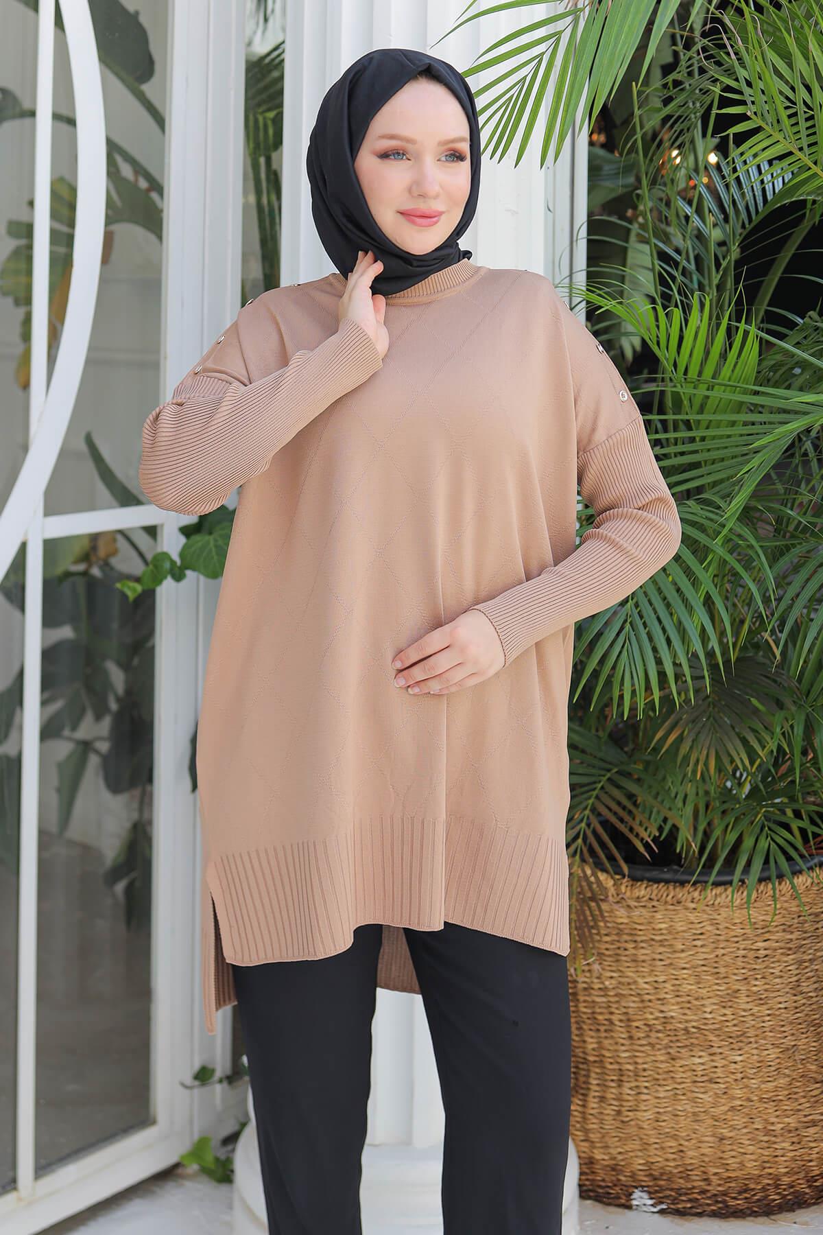 ARMİNE TREND Triko Tunik Latte 24KTD407
