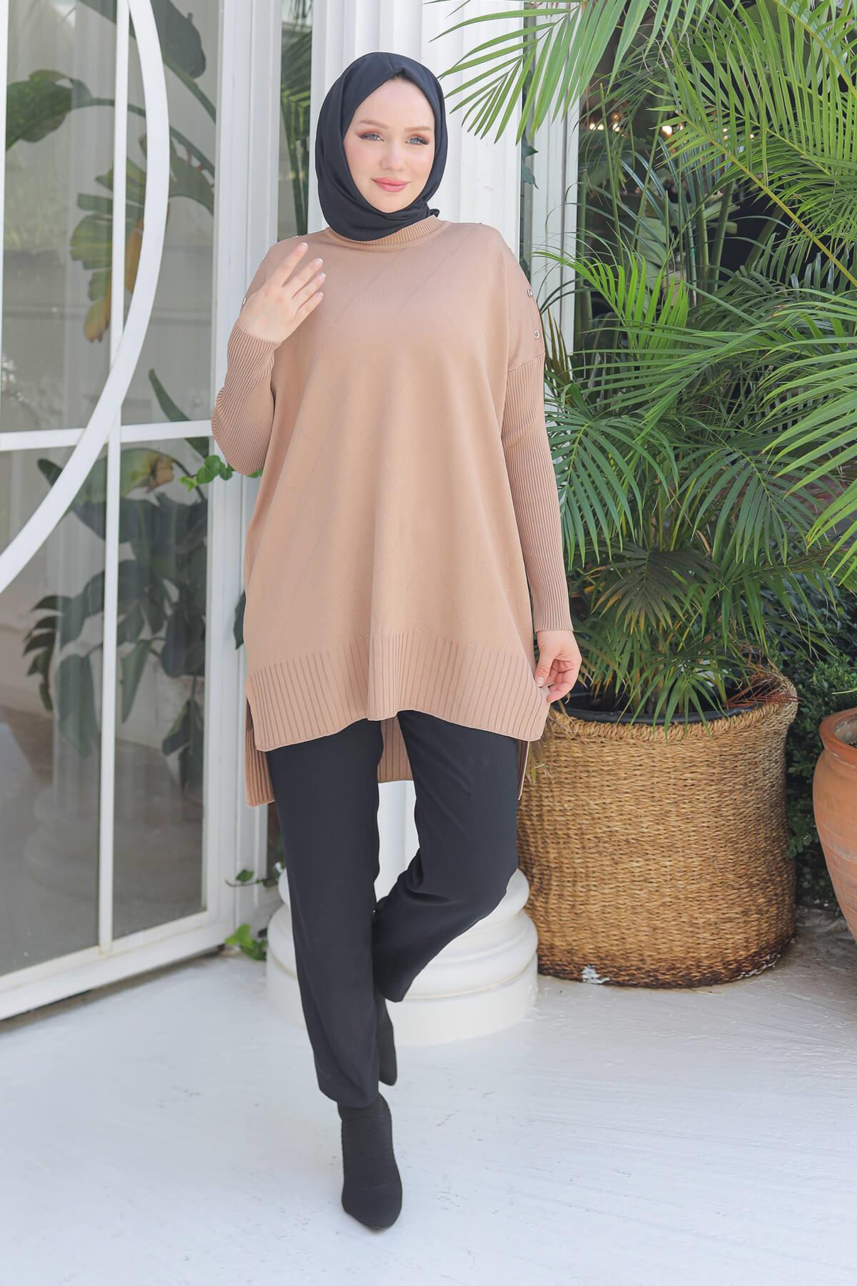 ARMİNE TREND Triko Tunik Latte 24KTD407