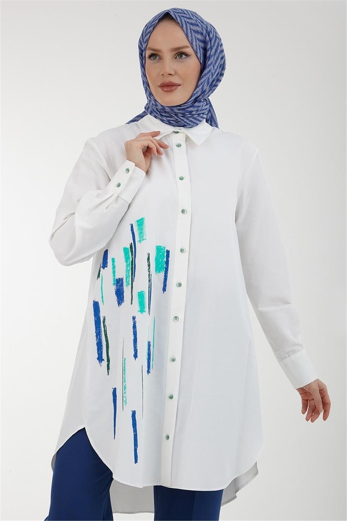 Armine Trend Tunik 23YT402 Ekru Yeşil