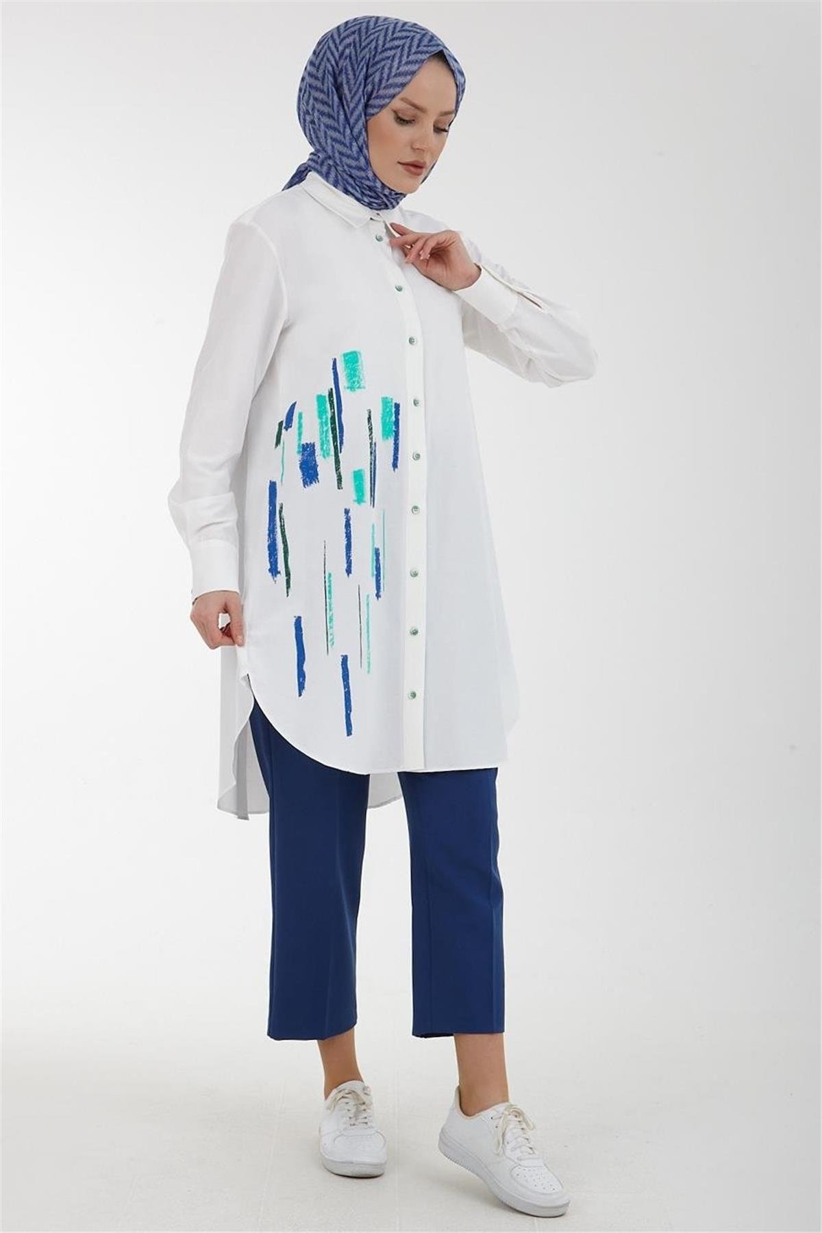 Armine Trend Tunik 23YT402 Ekru Yeşil