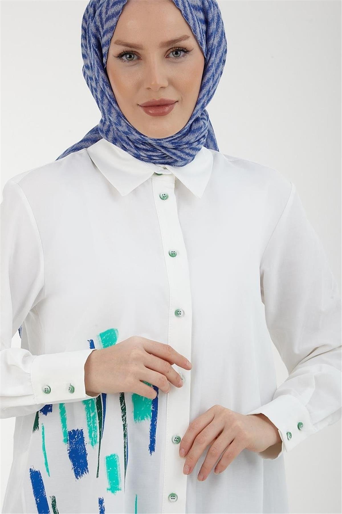 Armine Trend Tunik 23YT402 Ekru Yeşil