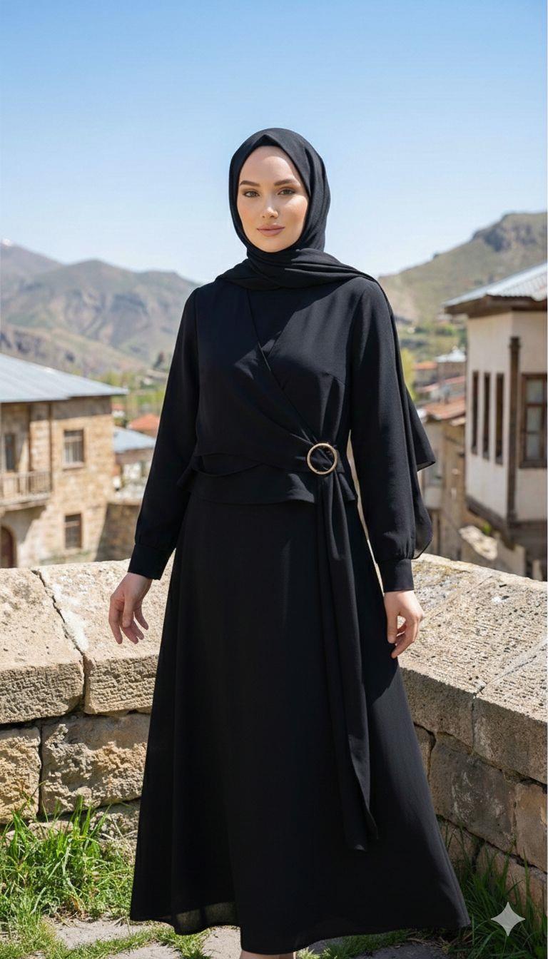 Armine TREND Üst Tül Detaylı Takım Siyah 26YT641